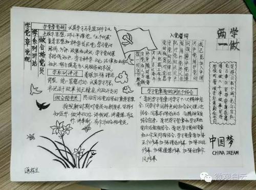 此次手抄报制作就是以两学一做主题教育活动为契机让社区党员带头
