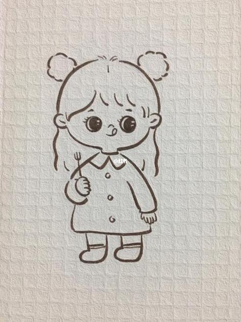 简笔画简笔画小姑娘简笔画文化绘画小女孩简笔画可爱漂亮简单手抄报