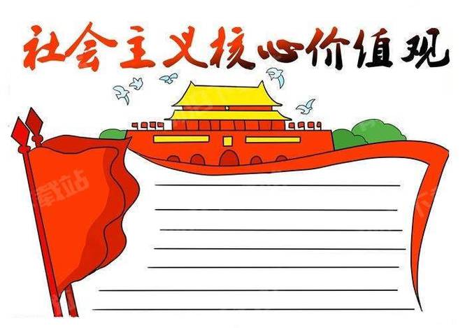 关于核心主义价值观24字的手抄报核心价值观手抄报