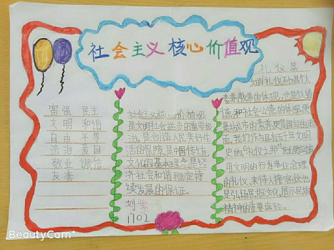 迎宾小学1702中队 红领巾 践行社会主义核心价值观 手抄报集锦