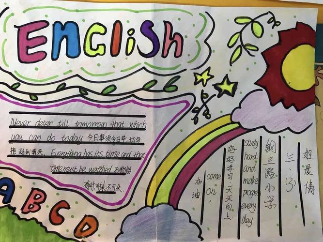 关于小学生英语手抄报--i love english我爱英语介绍英国英语手抄报