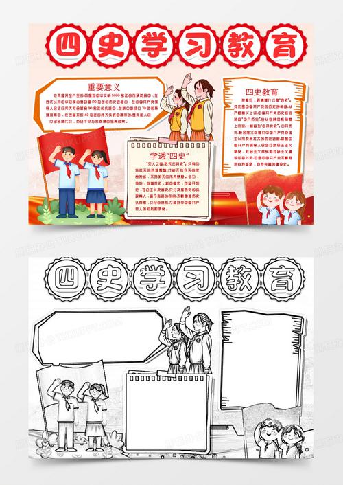 学四史守初心四史教育学习知识小报手抄报word模版