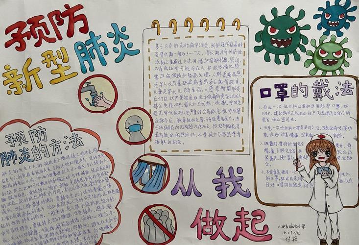 六安市城北小学庆六一学生抗击疫情手抄报作品展