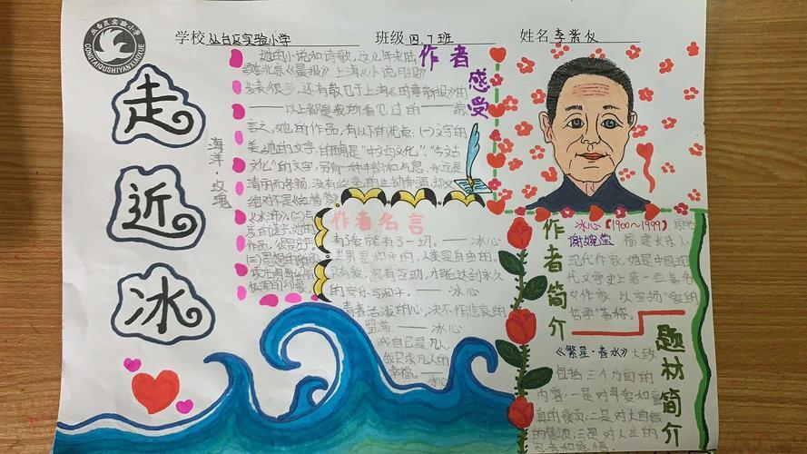 冰心作品纸船手抄报关于冰心的手抄报 冰心作品纸船手抄报关于冰心的手抄报