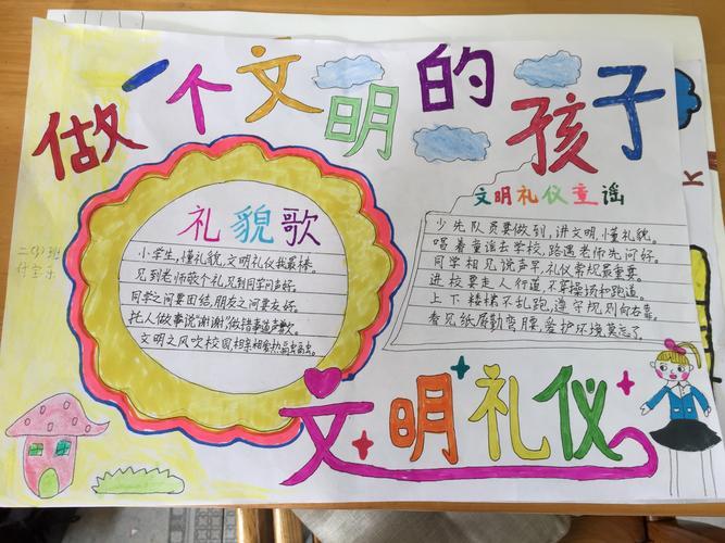 崇德向善迎盛会文明有礼待宾朋手抄报文明手抄报