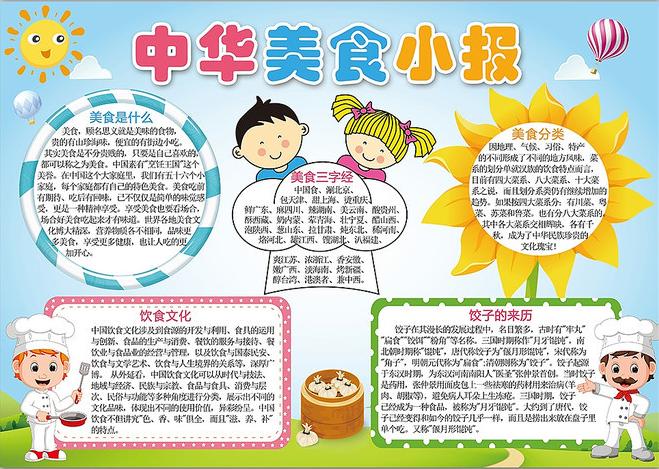 四年级美丽家乡伟大时代手抄报二年级美食手抄报