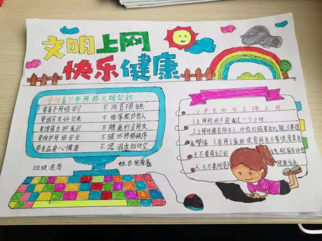 手抄报 安全健康手抄报 网络安全手抄报 文明上网小报健康上网手