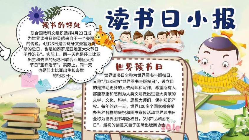 读书手抄报简笔画世界读书日手抄报文字内容世界读书日手抄报简单好看