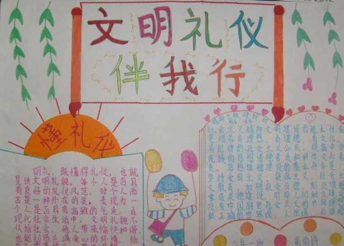 有关于文明礼貌礼仪手抄报模板