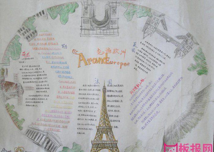 欧洲文化街-走进法国手抄报 关于法国的手抄报