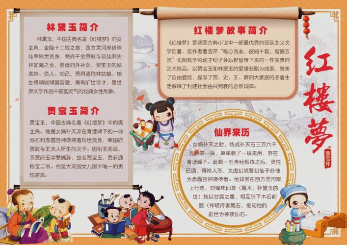 红楼梦手抄报模板简单又漂亮(28张)-360手抄报网