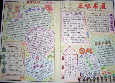 三味书屋手抄报有关书的手抄报读书手抄报-107kb