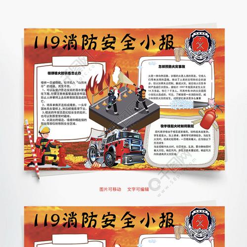 119消防安全小报word手抄报
