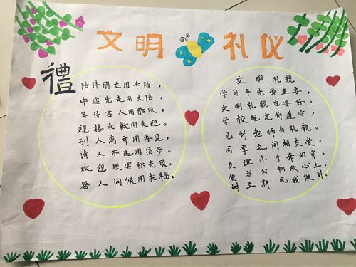 文明礼仪伴我行 实验小学一年级十一班文明礼貌手抄报