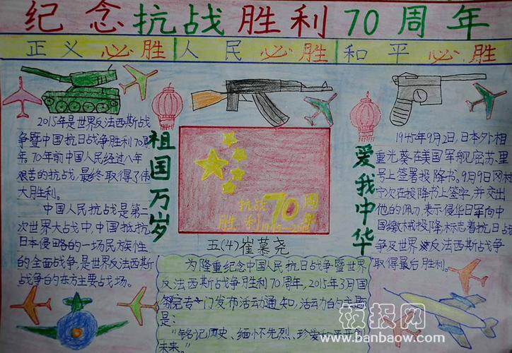 2024年纪念抗战胜利70周年手抄报