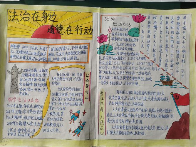 法治进校园 道德在行动 手抄报比赛
