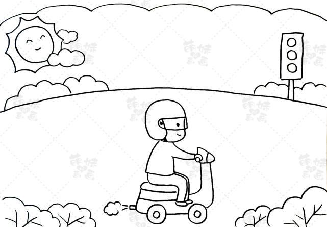 骑电动车戴头盔儿童手抄报儿童手抄报