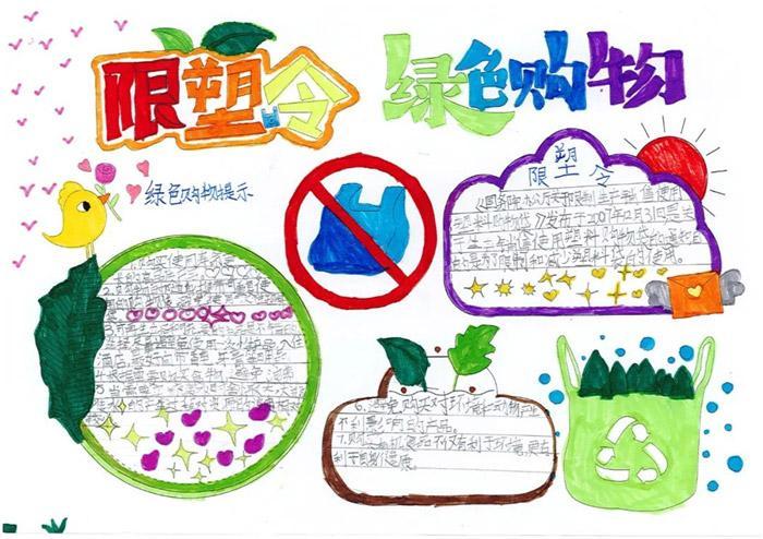 版手抄报word模板我是减塑行动派环保word手抄报拒绝塑料袋环保手抄报
