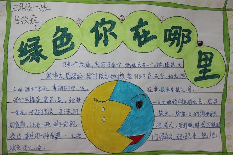 小手拉大手共筑碧水蓝天手抄报