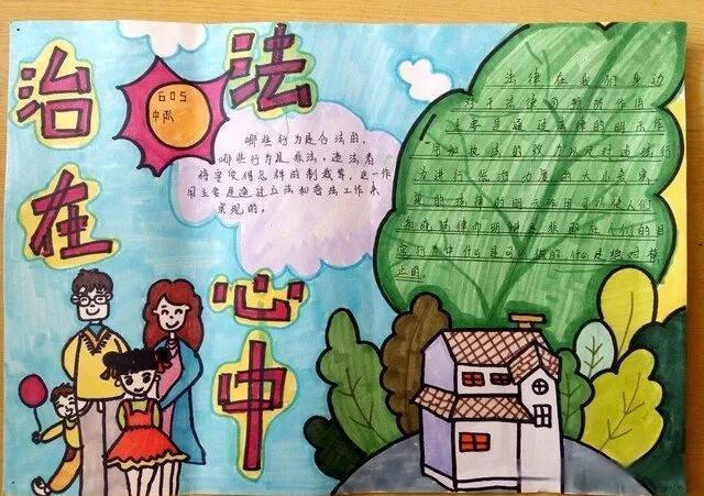 学法明法懂法私法主题手抄报 小学法制手抄报-