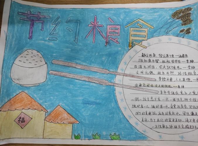 爱粮节粮----《农村小学低段 生活化 写话教学实践研究》之手抄报绘画