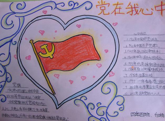 党在心中手抄报设计党在心中手抄报图片-学路网-学习路上 有我相伴