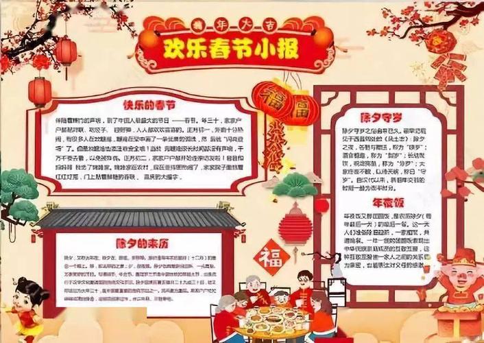 春节手抄报合集 好词好句好段 含写作思路 建议给孩子收藏一份