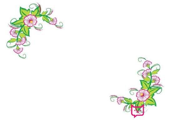 手抄报对角花卉插图