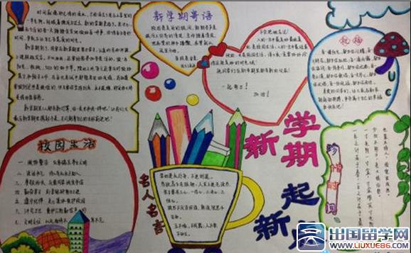 新学期手抄报大全三:新学期 新打算 新起点