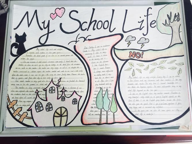 以myschoollife为主题的英语手抄报英语手抄报