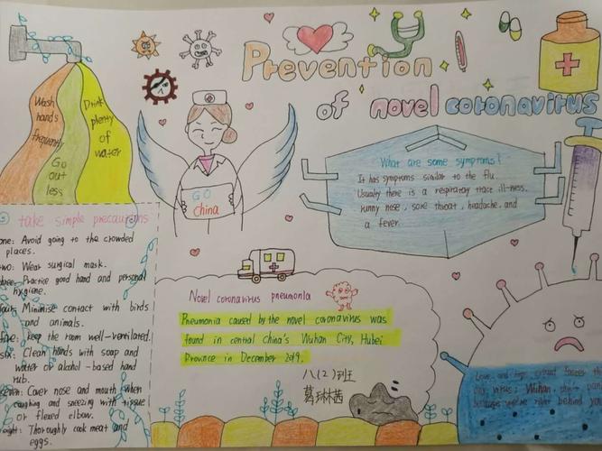 四 众志成城 抗疫有我 下杨中学八年级英语手抄报 趣配音作品展之