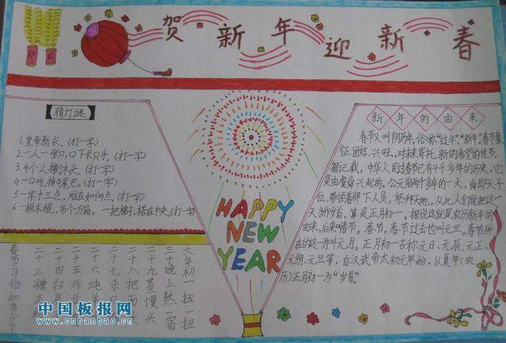 贺新年迎新春手抄报大全