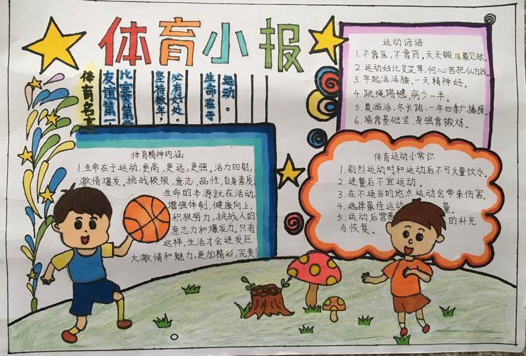2-5年级学生第一学月体育文化活动 写美篇 五年级的体育知识手抄报