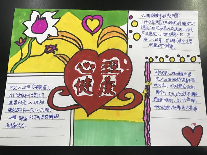 心如花木 向阳生长 西胡垌小学心理健康手抄报制作活动