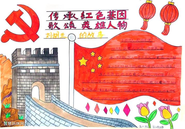 传承红色基因歌颂英雄人物主题手抄报