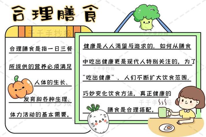 最新合理膳食手抄报内容健康手抄报简笔画营养午餐健康饮食记无极县