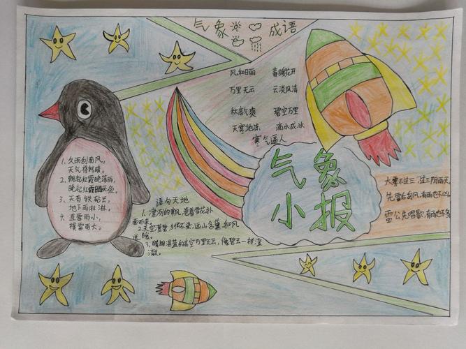 地球和天气》科普创作大赛 写美篇活动中学生积极参与 精心制作手抄报