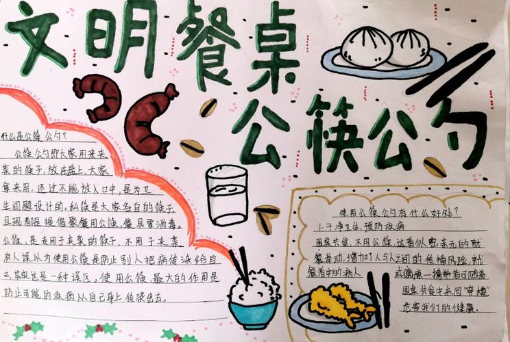 通过德育作业 手抄报的形式 将 公筷公勺 带回家 将文明习惯带灰家