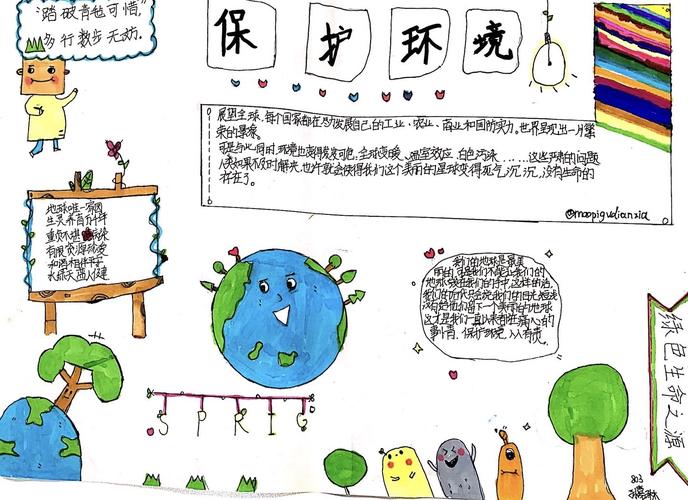 陕西师范大学万科中学 八年级 环保 主题手抄报作品展