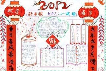 三年级下册我们一起过大年的手抄报 图片内容