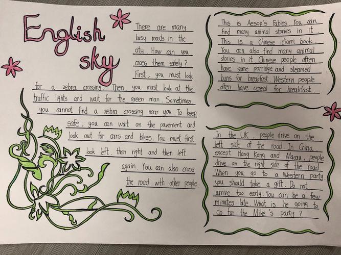 人民路小学六年级英语手抄报展览