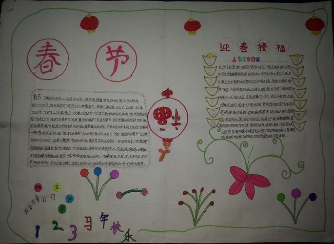 小学生春节手抄报 2