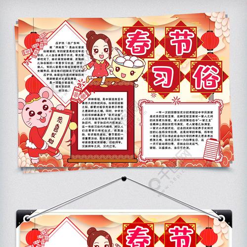 春节的习俗小报手抄报word模版