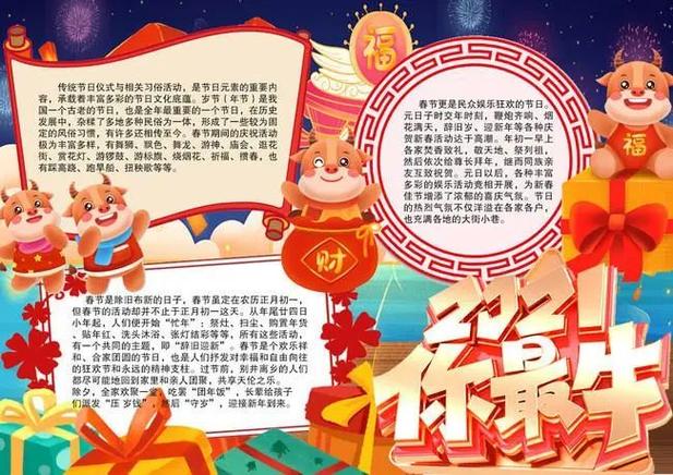 2024年牛年春节手抄报模板 文字素材 为孩子收藏一份
