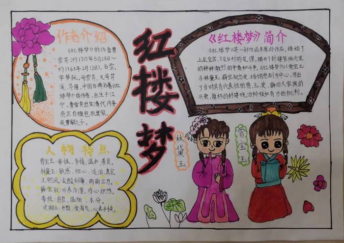 红楼梦手抄报手绘图片(30张)-360手抄报网