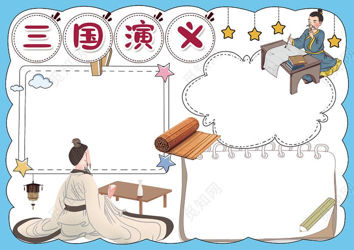 三国演义手抄报中国四大名著电子小报模板