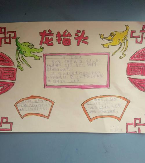 龙抬头 了解传统文化 ----傅家镇中心小学一年级1班笃志队绘制手抄报