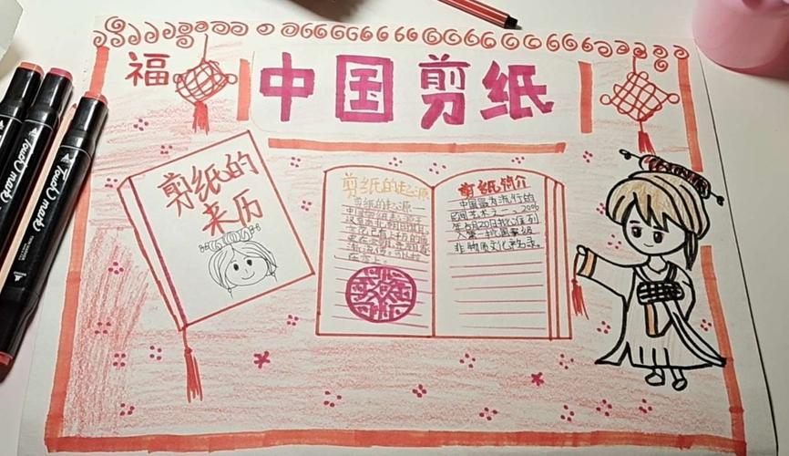 非遗文化剪纸手抄报a3纸手抄报
