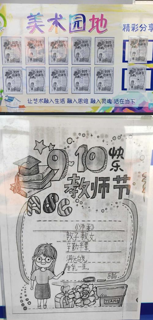 泗彦小学的同学们用灵巧的小手为老师绘制了手抄报