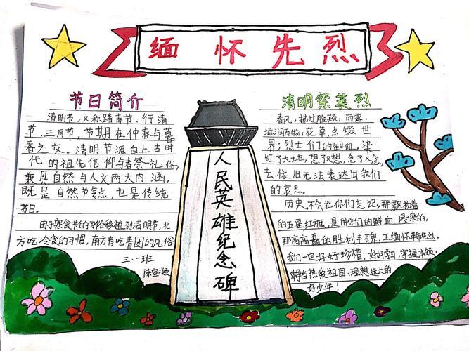 祭奠新冠烈士手抄报烈士纪念日手抄报